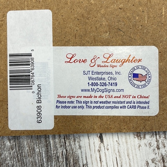 NWT A House is Not a Home Without a Bichon 5 x 10 Wooden Dog Sign Plaque - Picture 6 of 6